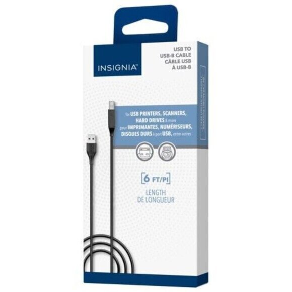Insignia 1.8m (6 ft.) USB-A to USB-B Printer Cable (NS-PC2ABU6-C) - Picture 1 of 3